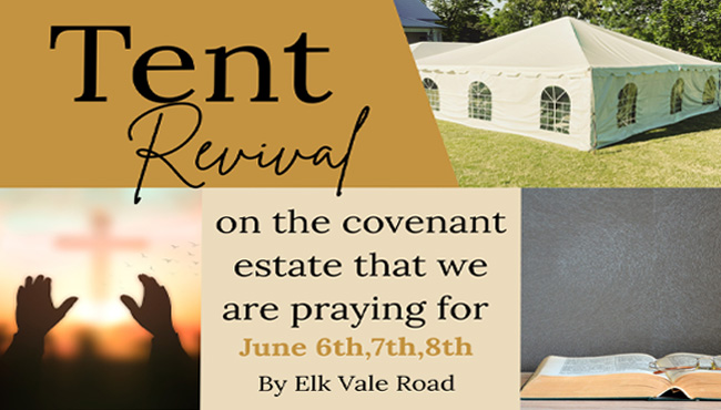 Tent Revival postcard Faith Temple Church